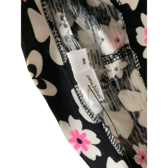 Jumping Beans GIrls Infant Baby Size 9 Months Skort Skirt Black WHite Pink FLora - Picture 3 of 4